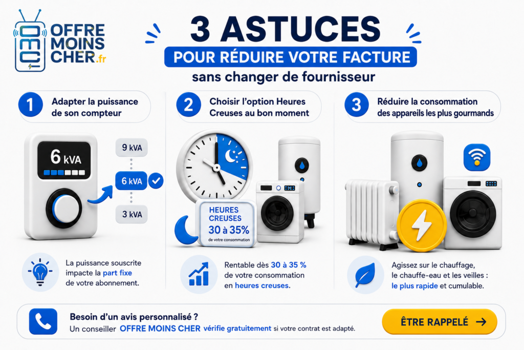 3 astuces pour réduire sa facture d’électricité sans changer de fournisseur: